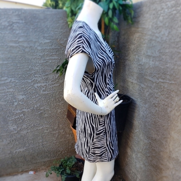 Helmut Lang Zebra Print Silk Mini Dress - Picture 4 of 9